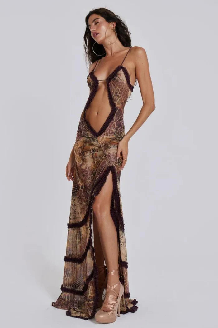 Robe Évasée à Découpes Sensuelles